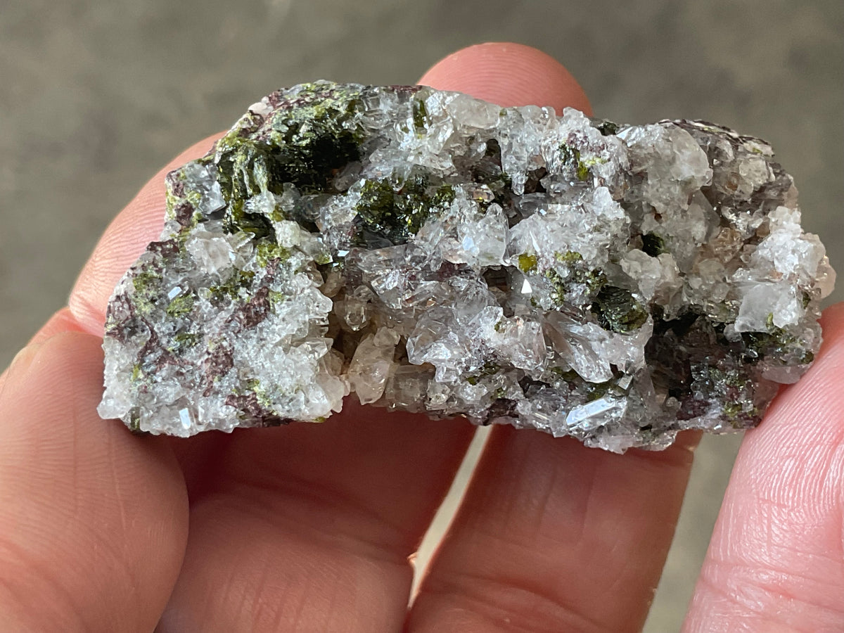 40g Epidote with Quartz Cluster Specimen 3B from Sichuan, China