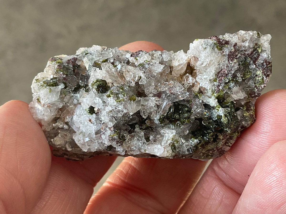 40g Epidote with Quartz Cluster Specimen 3B from Sichuan, China