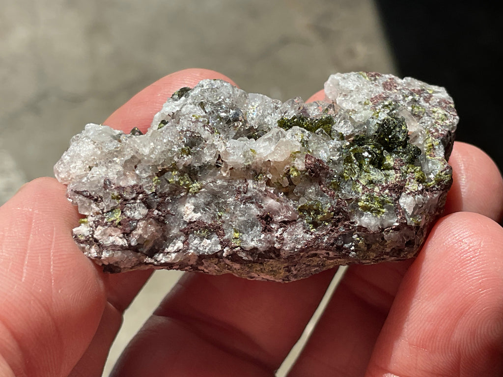 40g Epidote with Quartz Cluster Specimen 3B from Sichuan, China