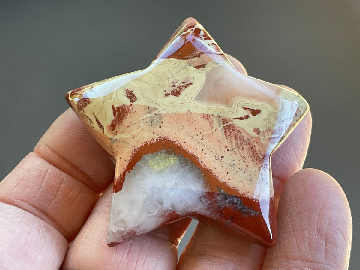 52g Brecciated Red Jasper with Chalcedony Star 3B