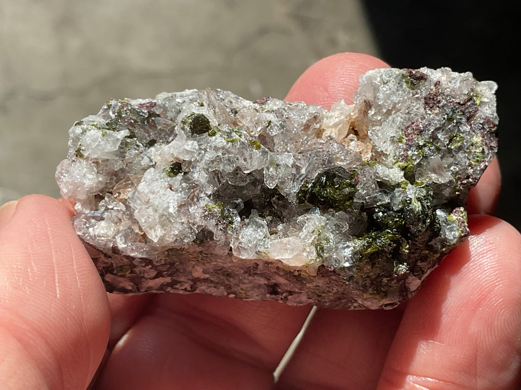 40g Epidote with Quartz Cluster Specimen 3B from Sichuan, China
