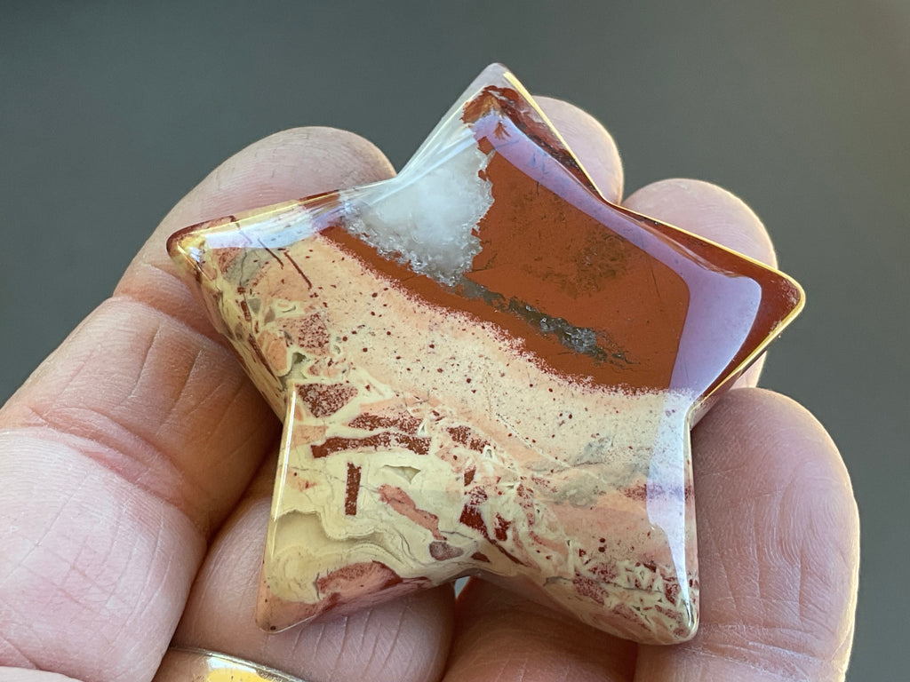 52g Brecciated Red Jasper with Chalcedony Star 3B