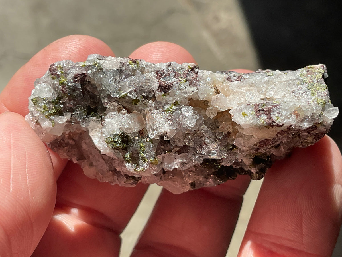 40g Epidote with Quartz Cluster Specimen 3B from Sichuan, China