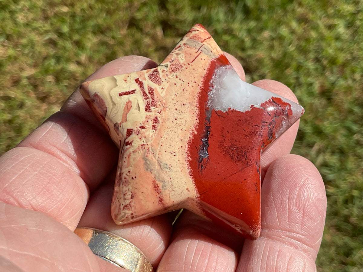 52g Brecciated Red Jasper with Chalcedony Star 3B