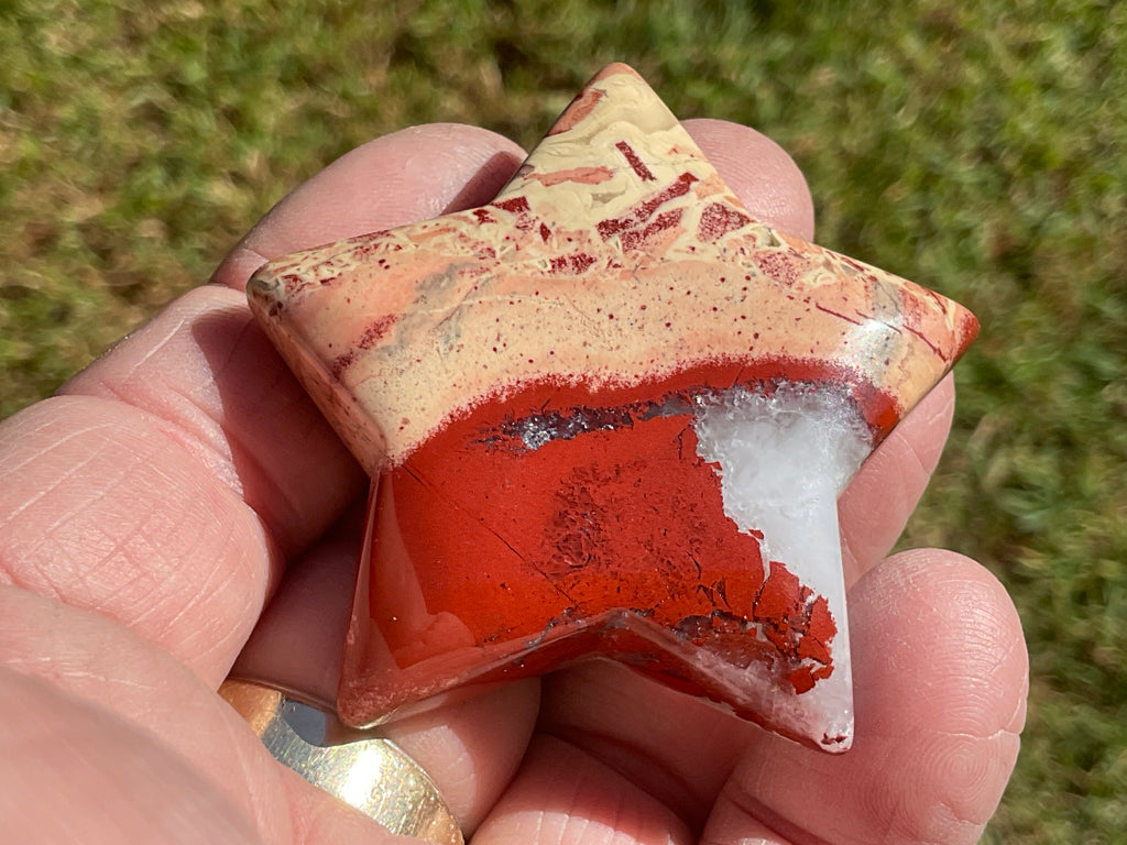 52g Brecciated Red Jasper with Chalcedony Star 3B