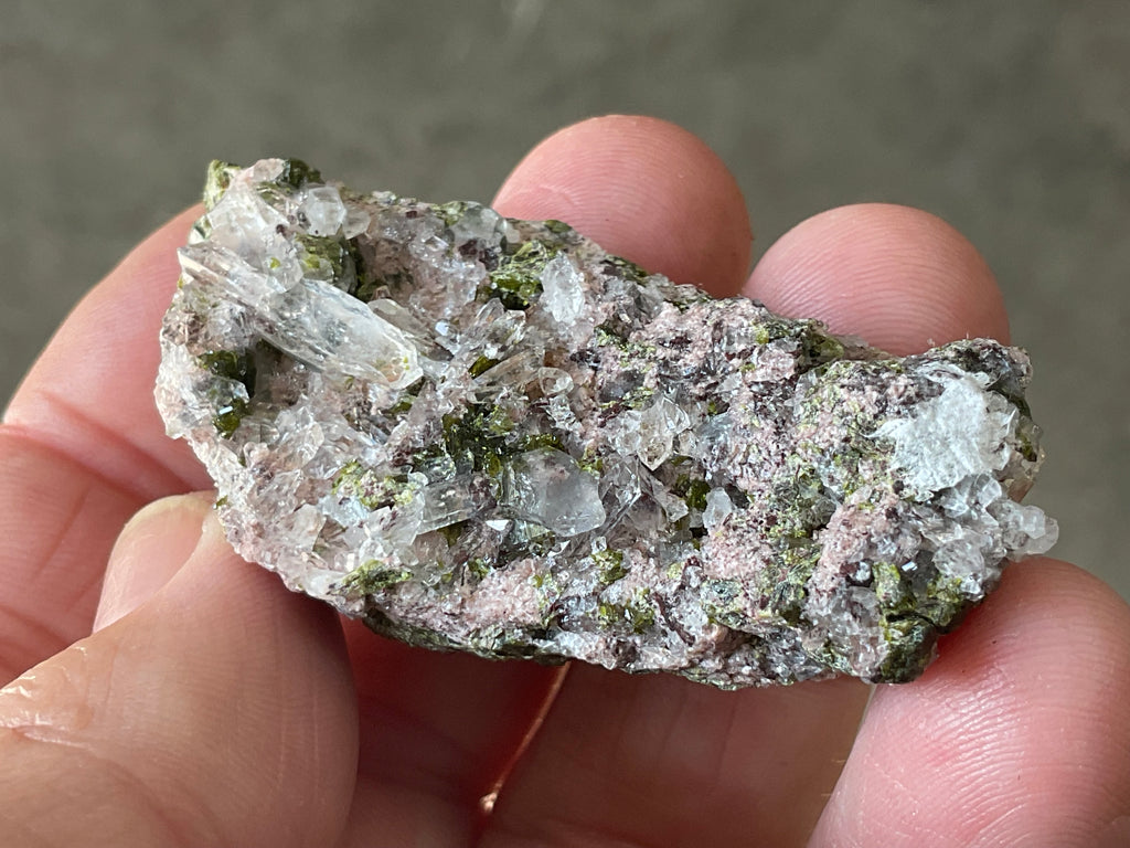 42g Epidote with Quartz Cluster Specimen 3C from Sichuan, China