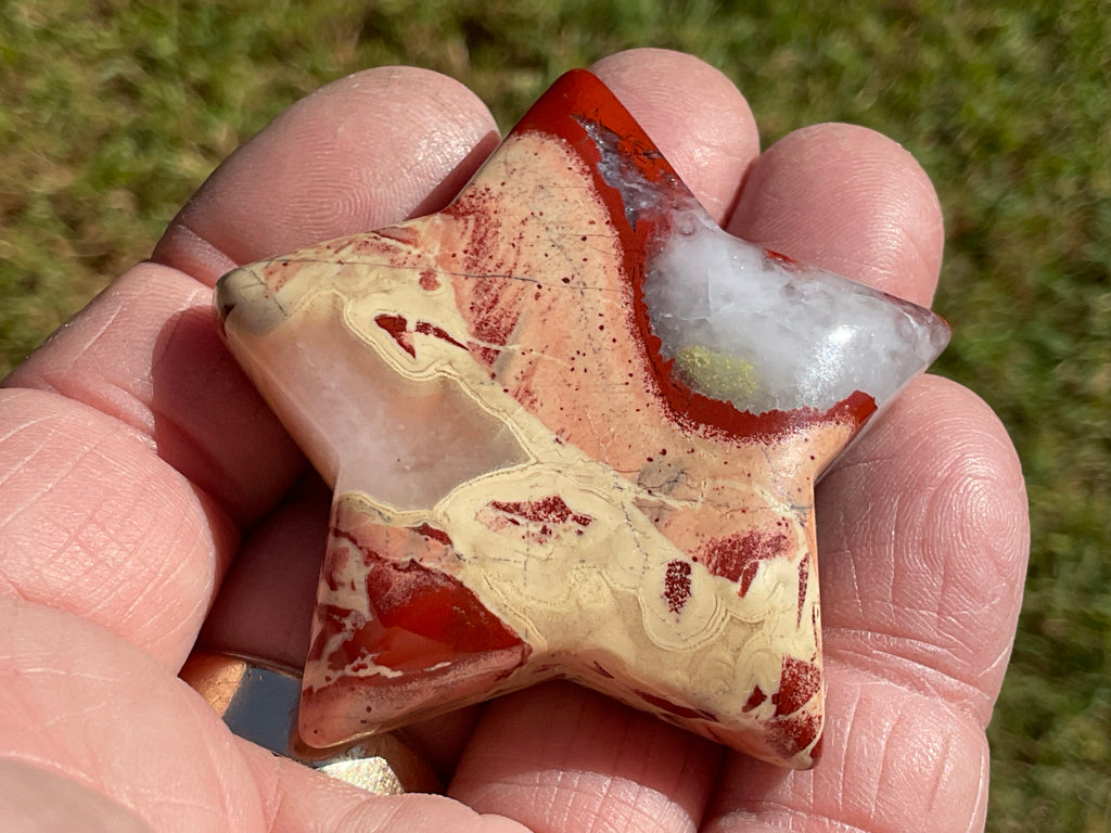 52g Brecciated Red Jasper with Chalcedony Star 3B