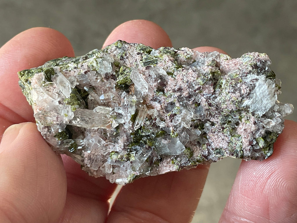 42g Epidote with Quartz Cluster Specimen 3C from Sichuan, China