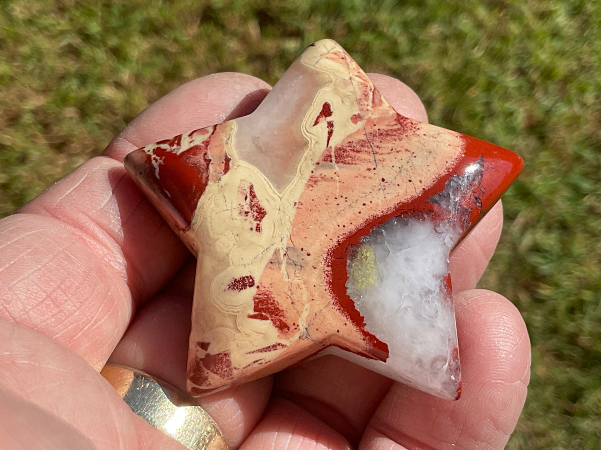 52g Brecciated Red Jasper with Chalcedony Star 3B