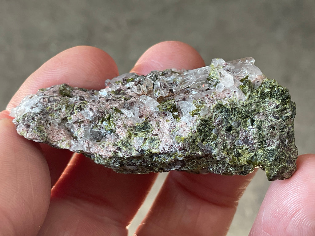 42g Epidote with Quartz Cluster Specimen 3C from Sichuan, China