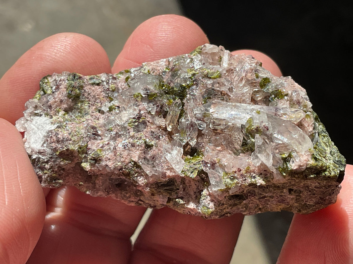 42g Epidote with Quartz Cluster Specimen 3C from Sichuan, China