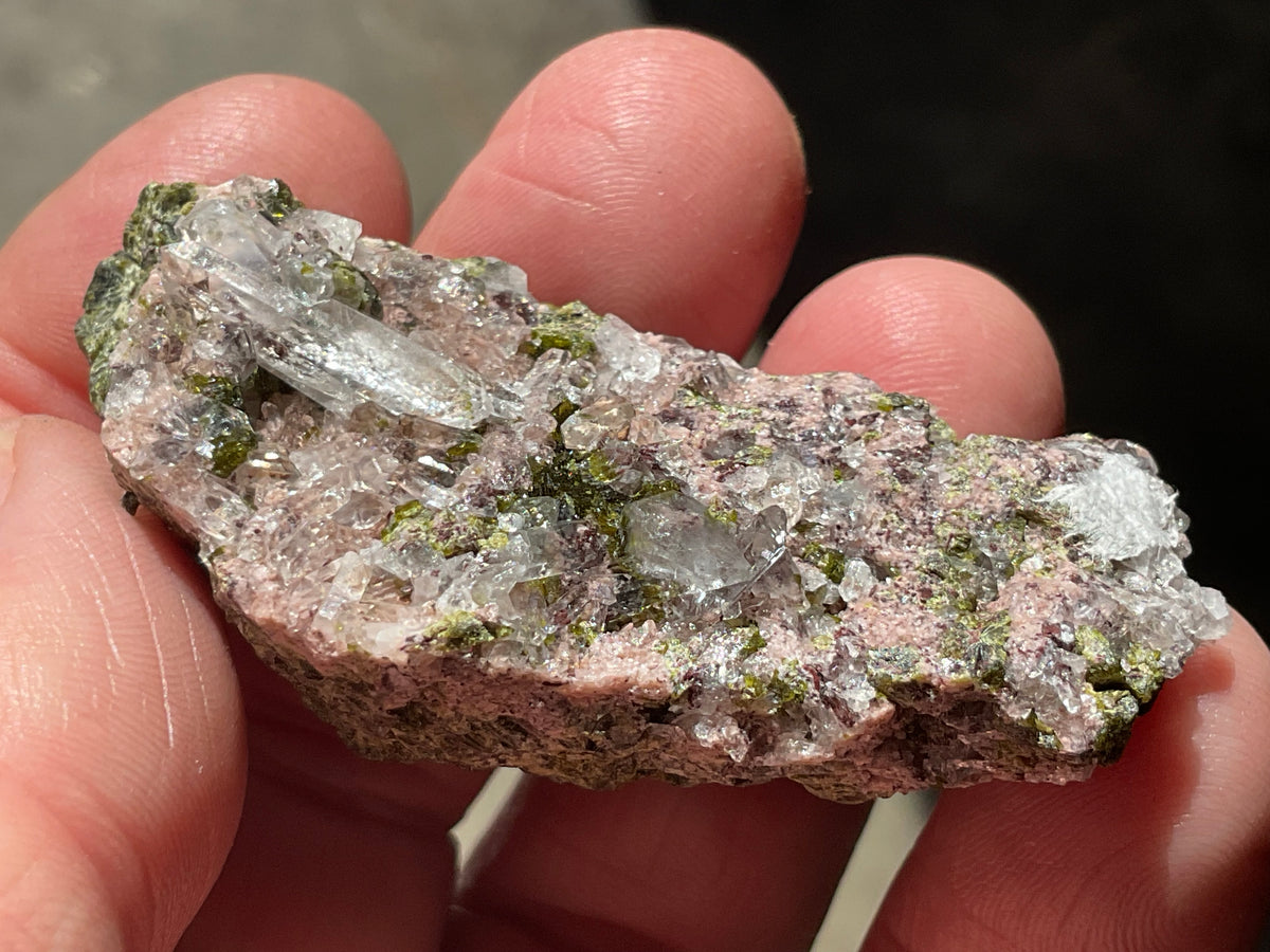 42g Epidote with Quartz Cluster Specimen 3C from Sichuan, China