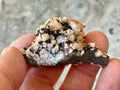 30g Diamond Calcite on Black Siderite with Red Hematite