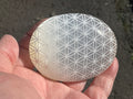 148g Flower of Life Etched Palmstone 3B