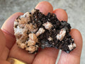 26g Diamond Calcite on Black Siderite with Red Hematite Specimen 1B
