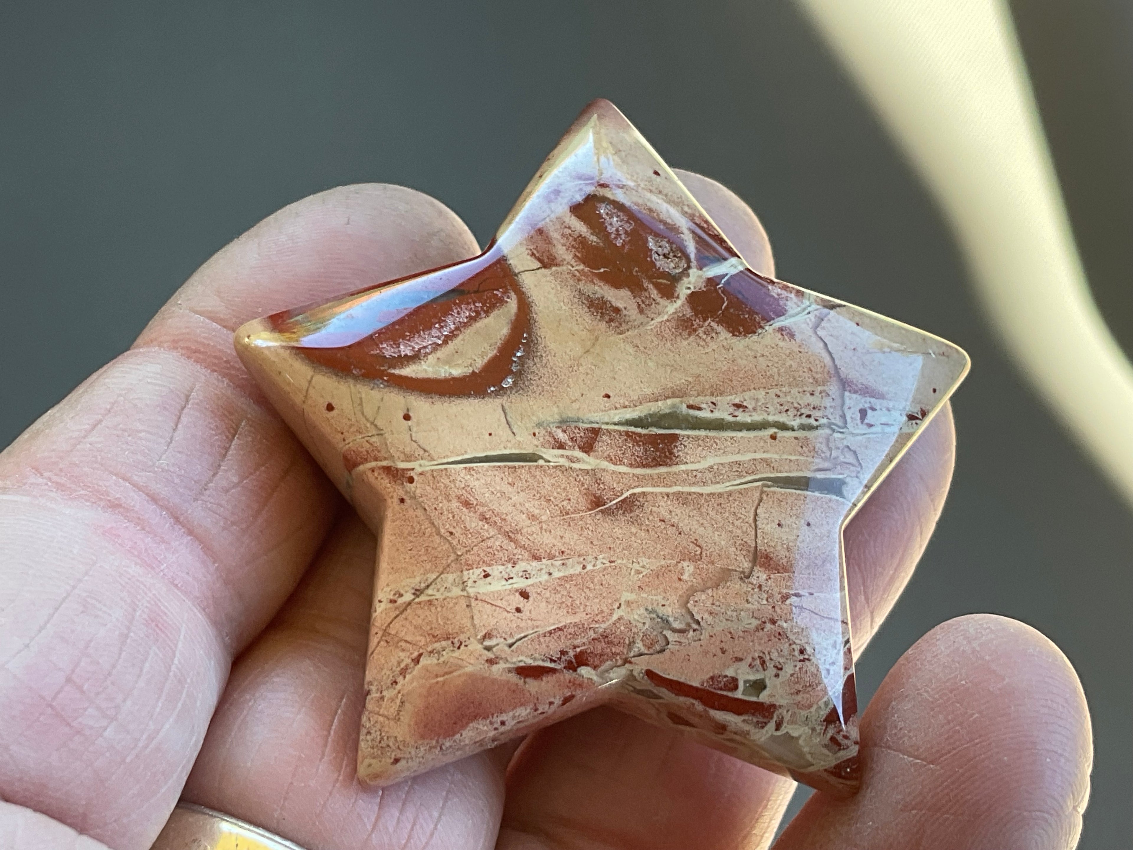 47g Brecciated Red Jasper with Chalcedony Star 4C