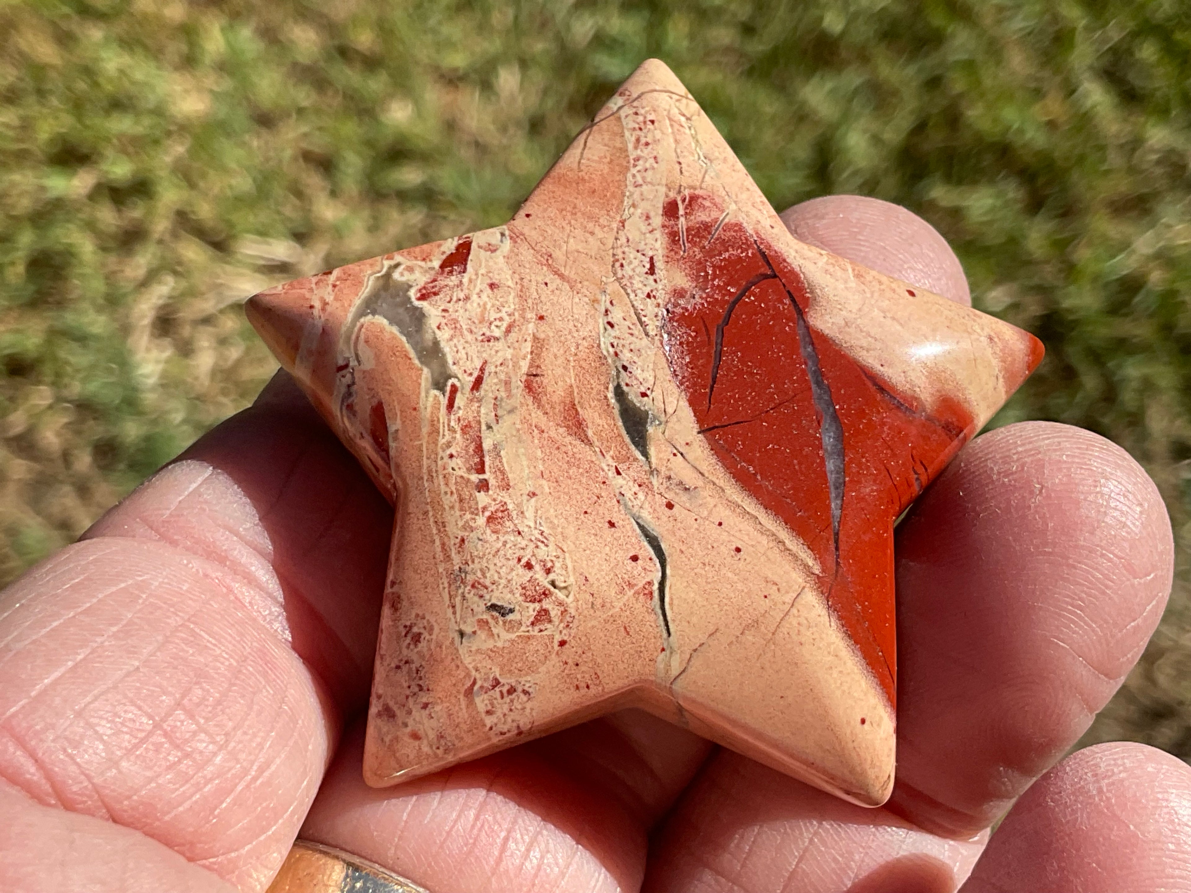 47g Brecciated Red Jasper with Chalcedony Star 4C