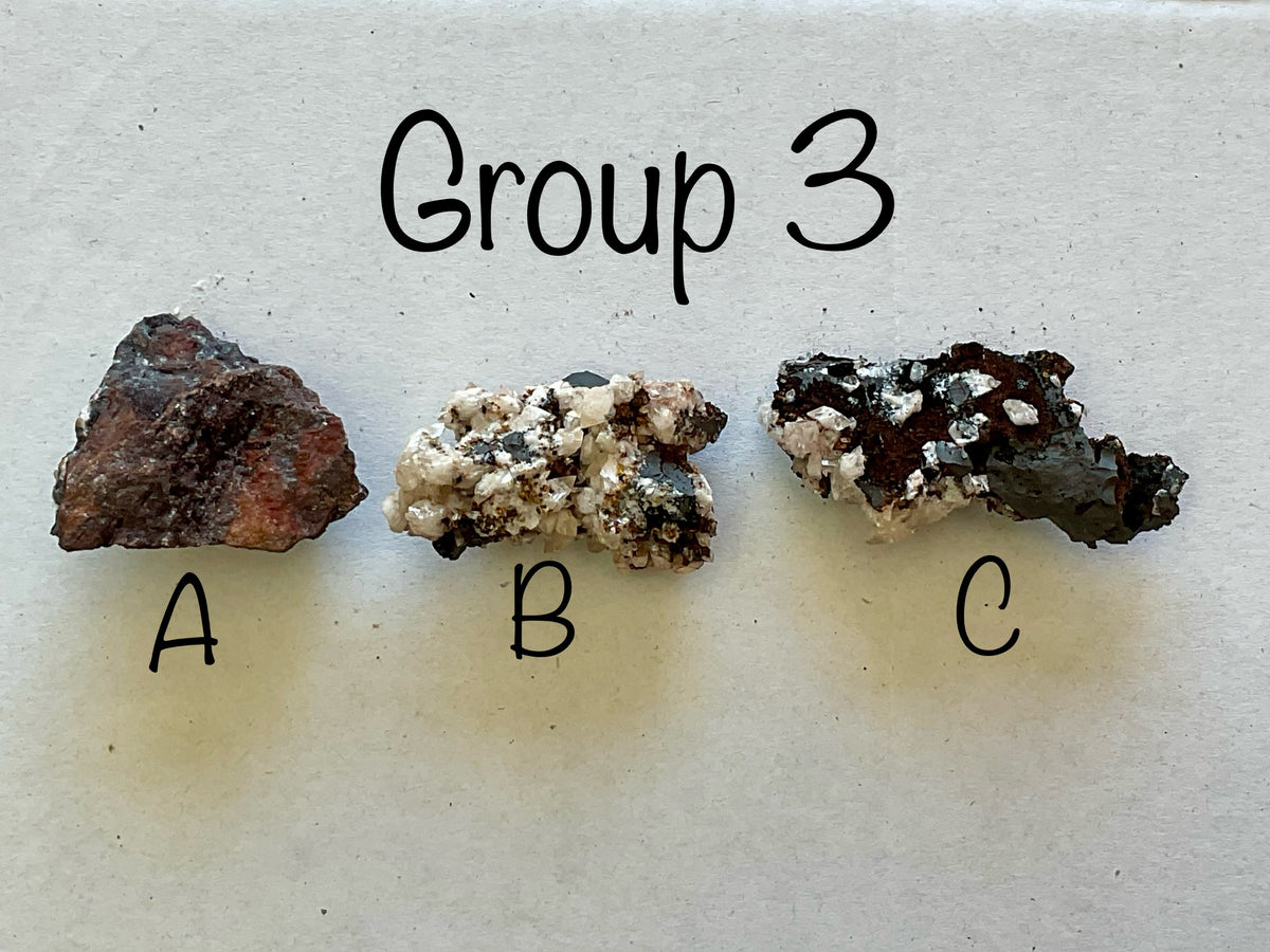56g Diamond Calcite on Black Siderite with Red Hematite Specimen 3A