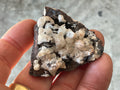56g Diamond Calcite on Black Siderite with Red Hematite Specimen 3A