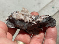 60g Diamond Calcite on Black Siderite with Red Hematite Specimen 3C