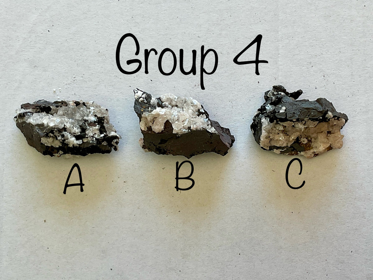 64g Diamond Calcite on Black Siderite with Red Hematite Specimen 4B