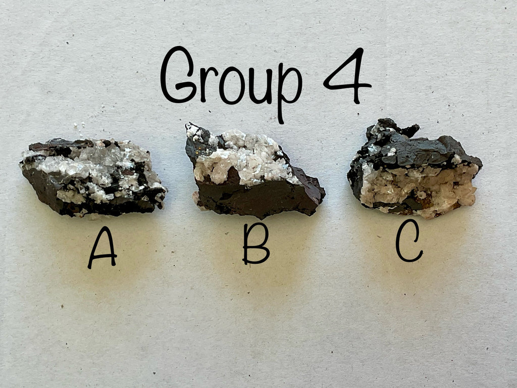 62g Diamond Calcite on Black Siderite with Red Hematite Specimen 4A