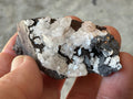 64g Diamond Calcite on Black Siderite with Red Hematite Specimen 4B