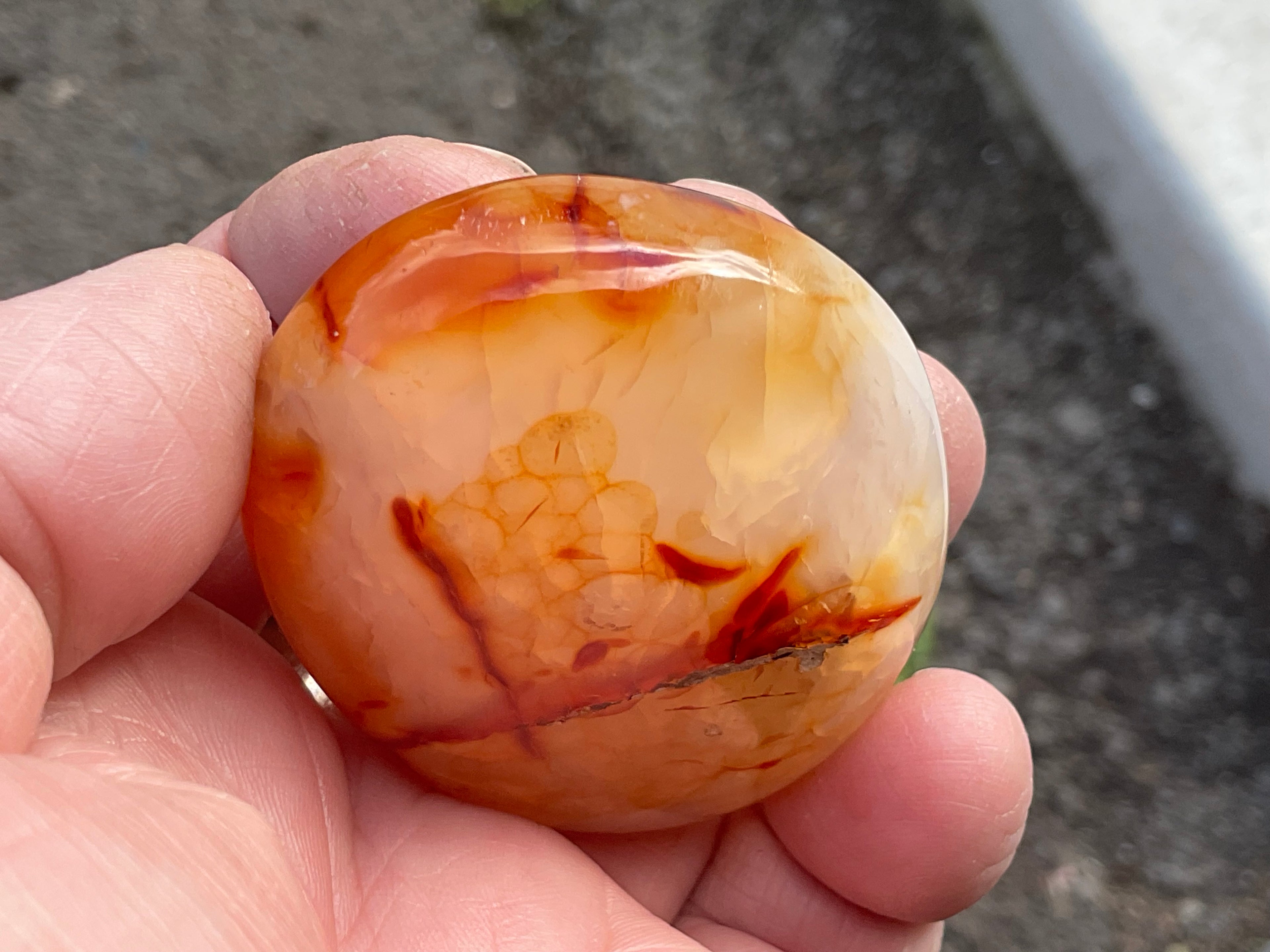 84g Carnelian Palmstone 5A