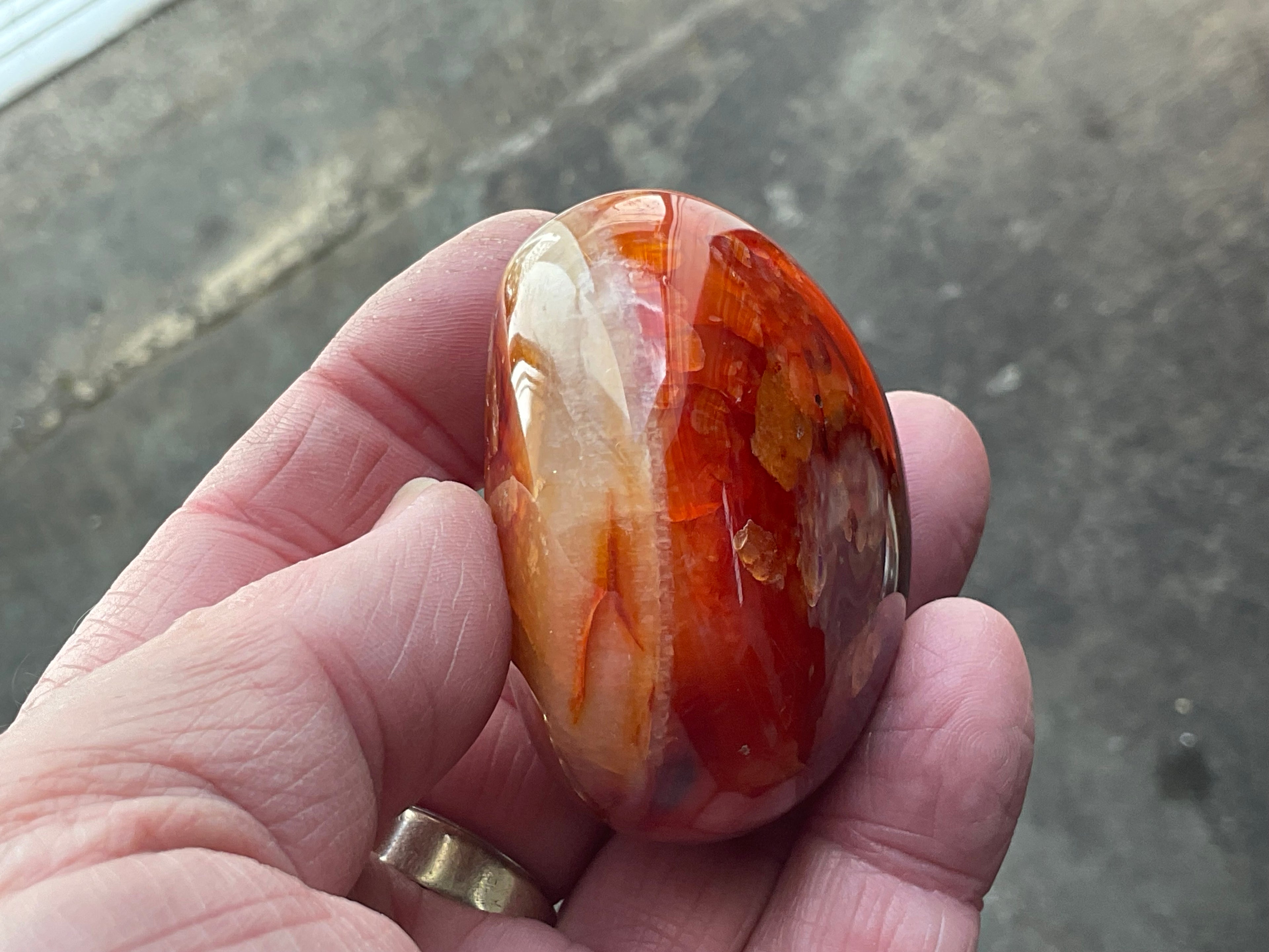 110g Carnelian Palmstone 7B