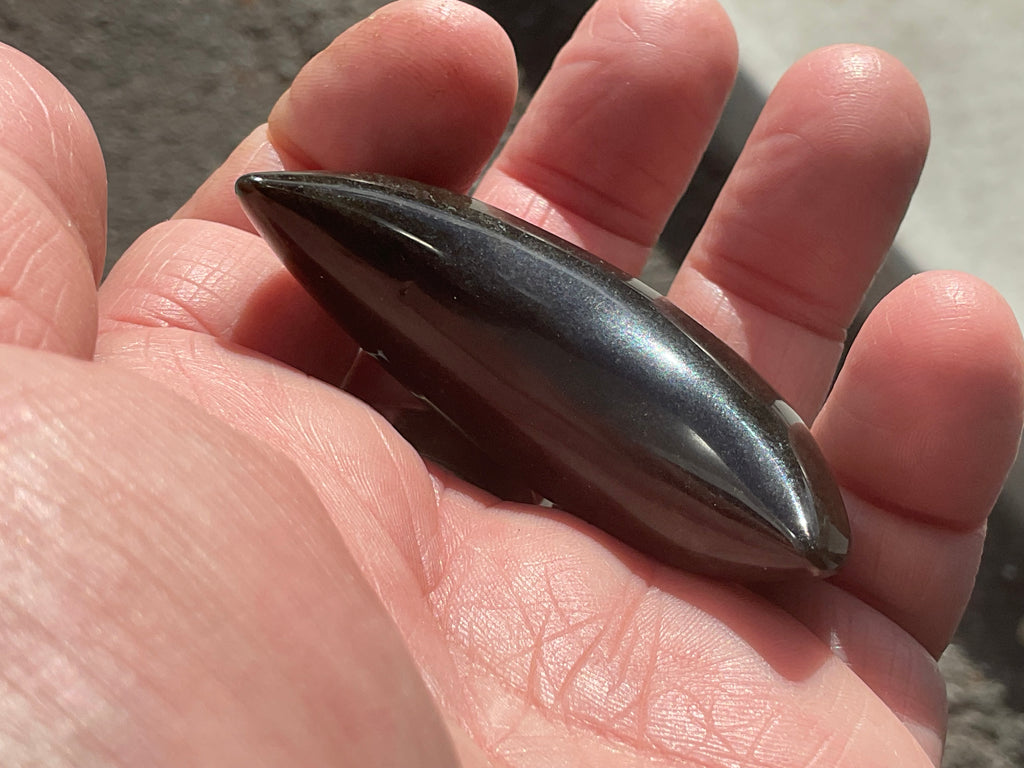 43g Gold Sheen Obsidian Crescent Moon 2B