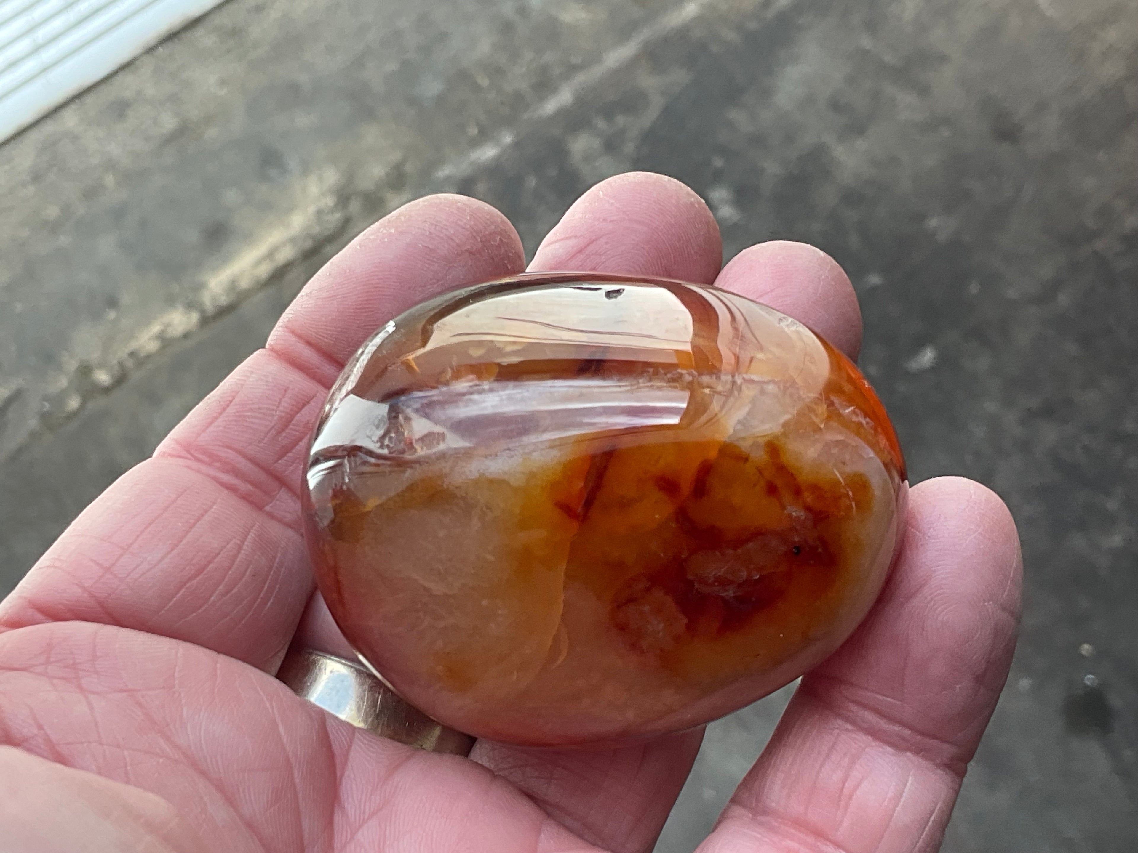 110g Carnelian Palmstone 7B