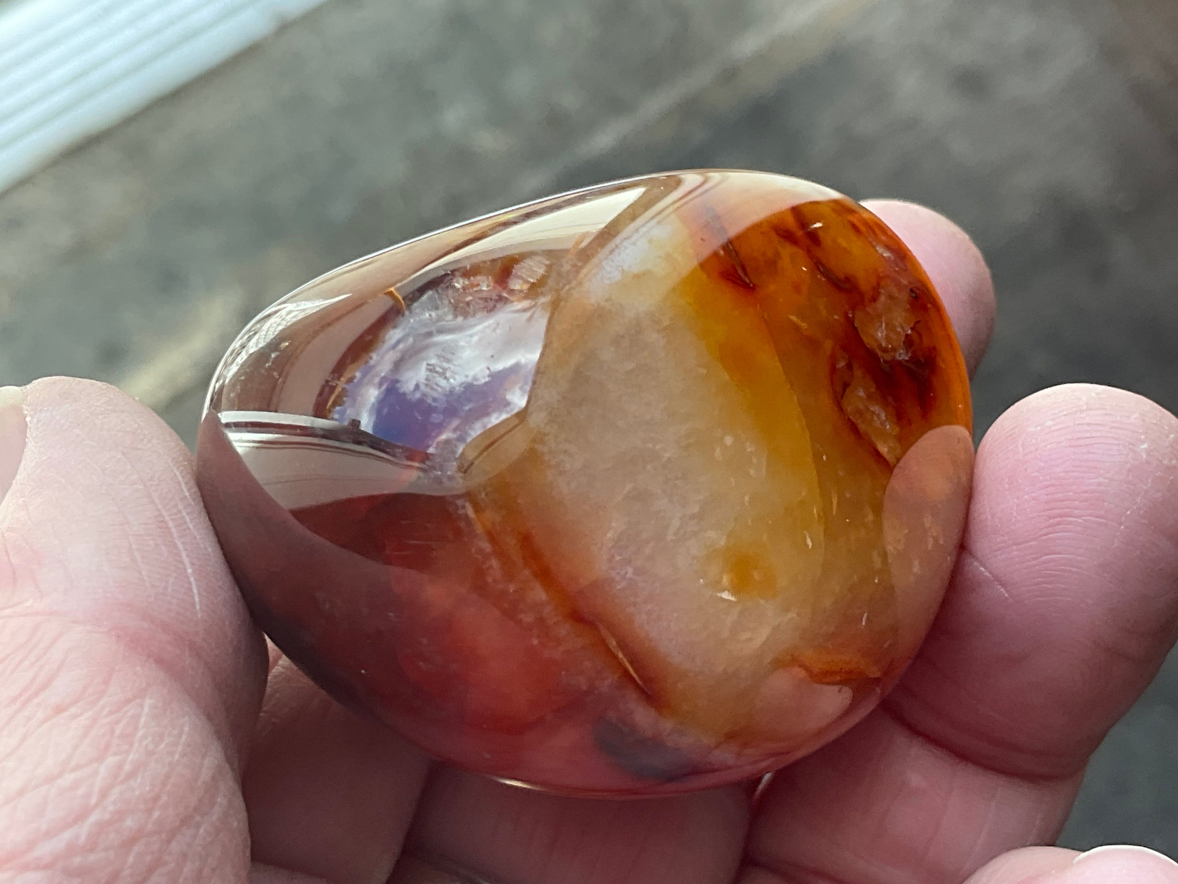 110g Carnelian Palmstone 7B