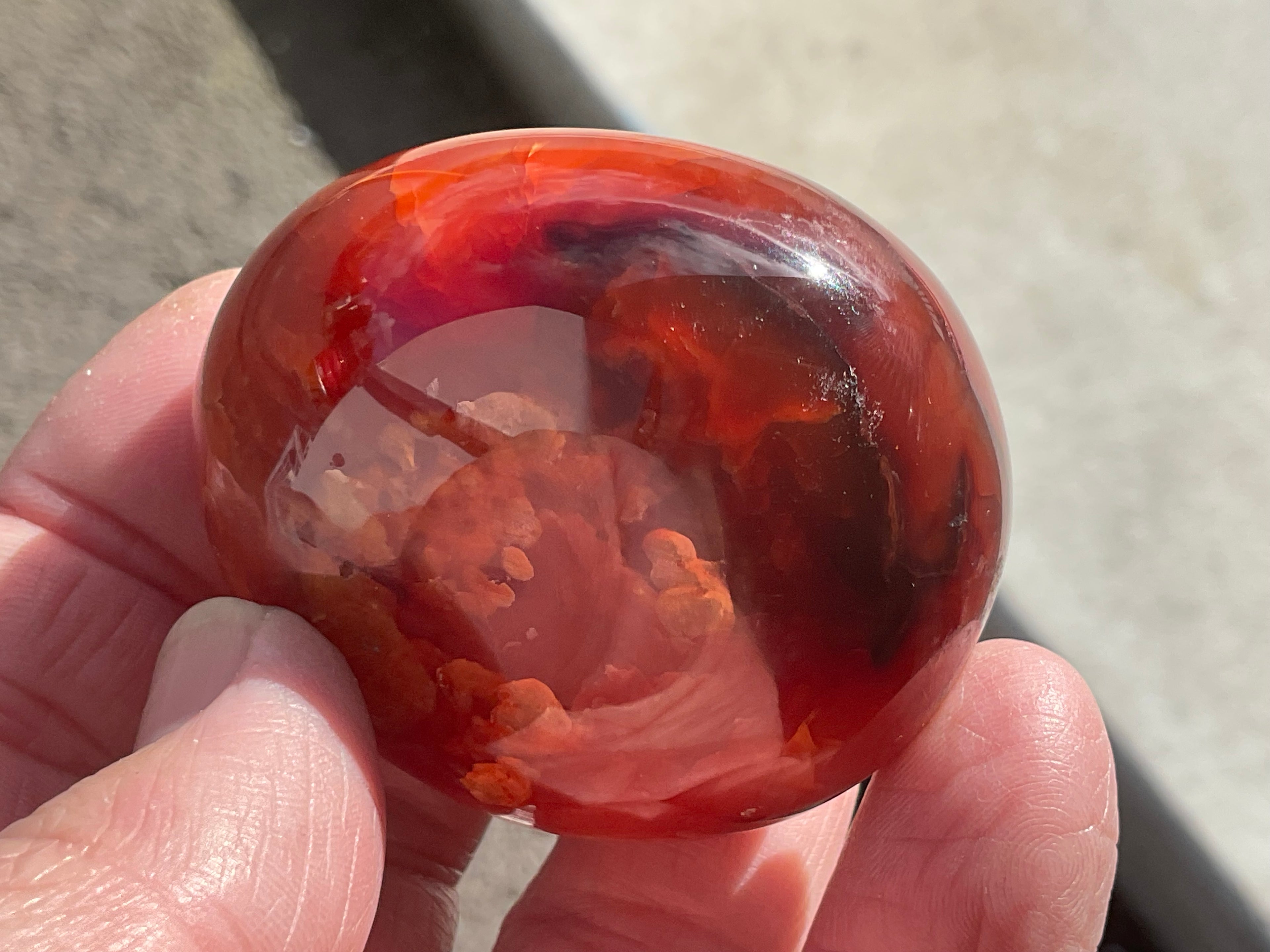 110g Carnelian Palmstone 7B