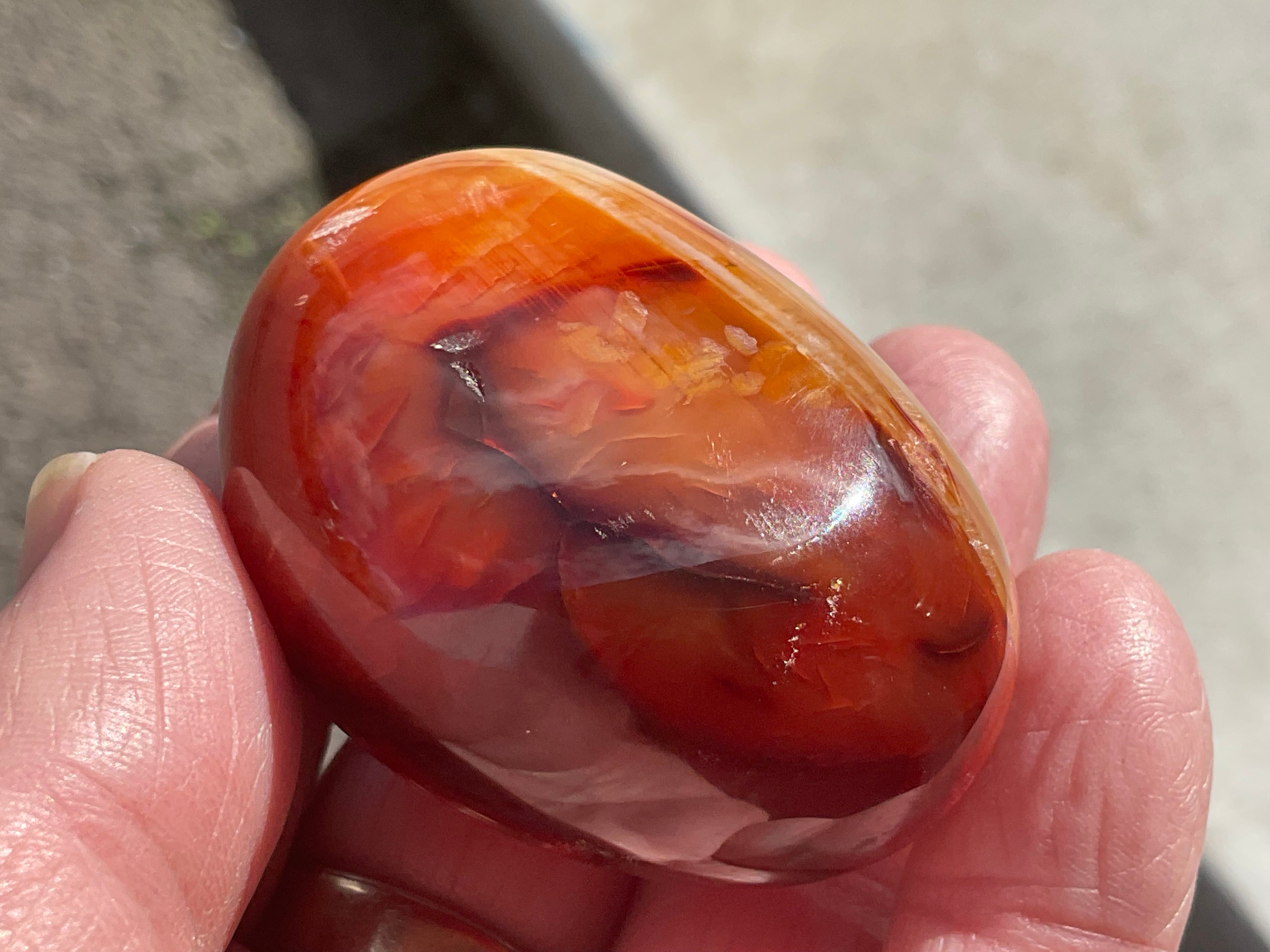 110g Carnelian Palmstone 7B