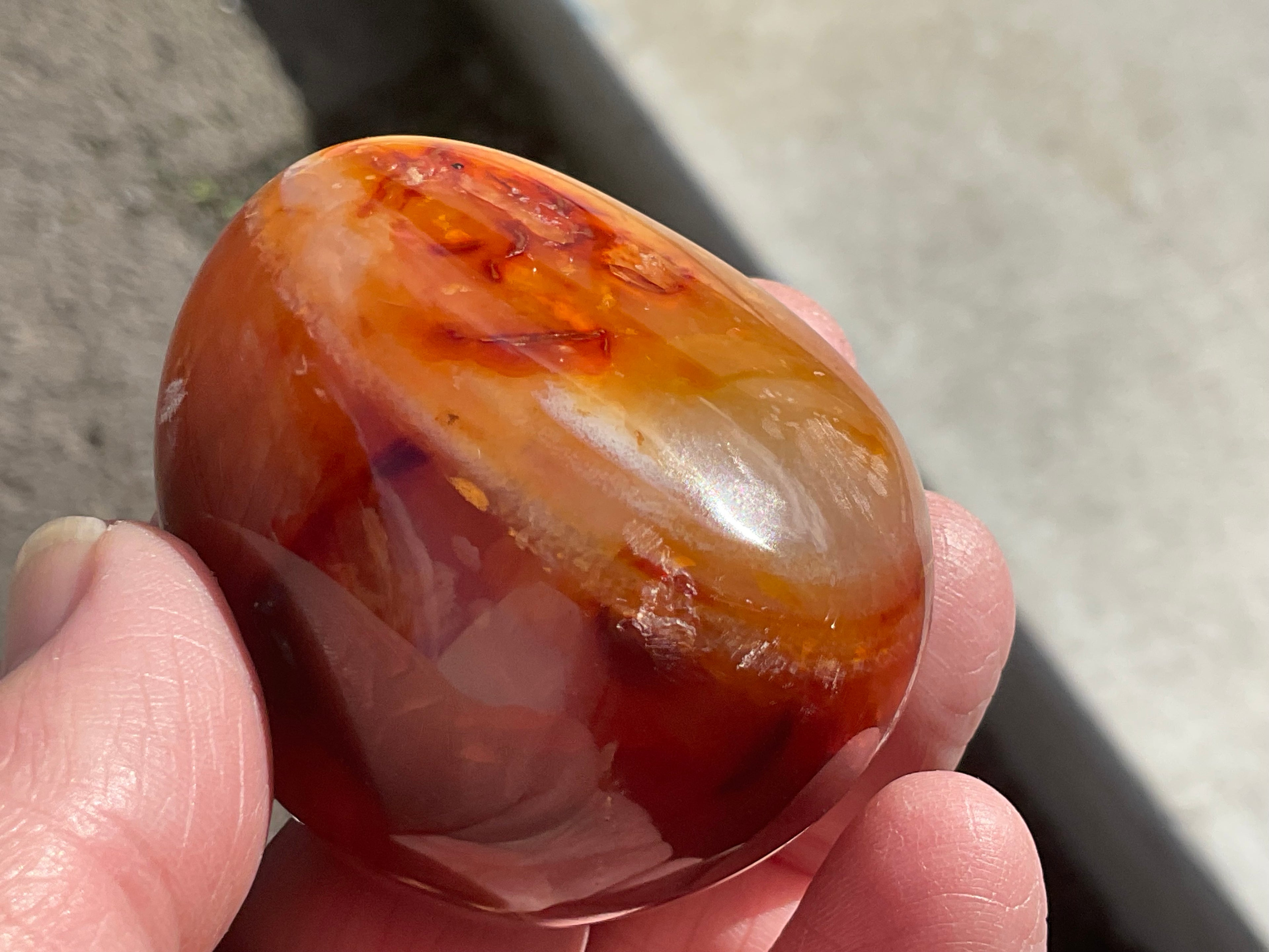 110g Carnelian Palmstone 7B