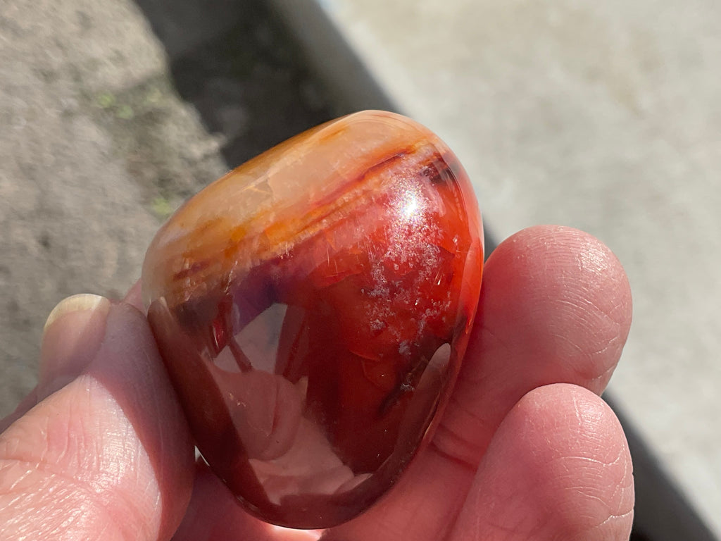 110g Carnelian Palmstone 7B