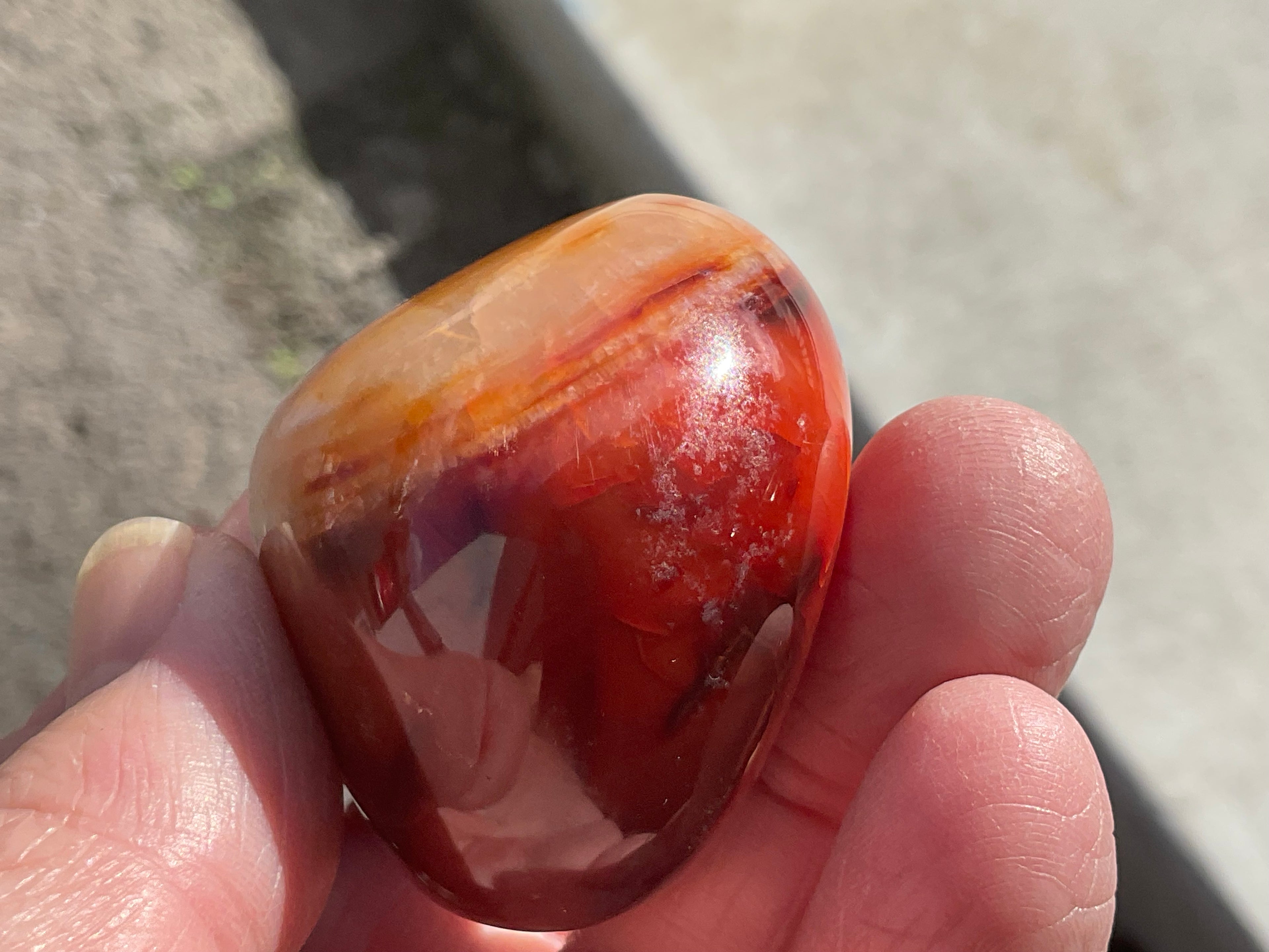 110g Carnelian Palmstone 7B