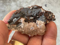 70g Diamond Calcite on Black Siderite with Red Hematite Specimen 5C