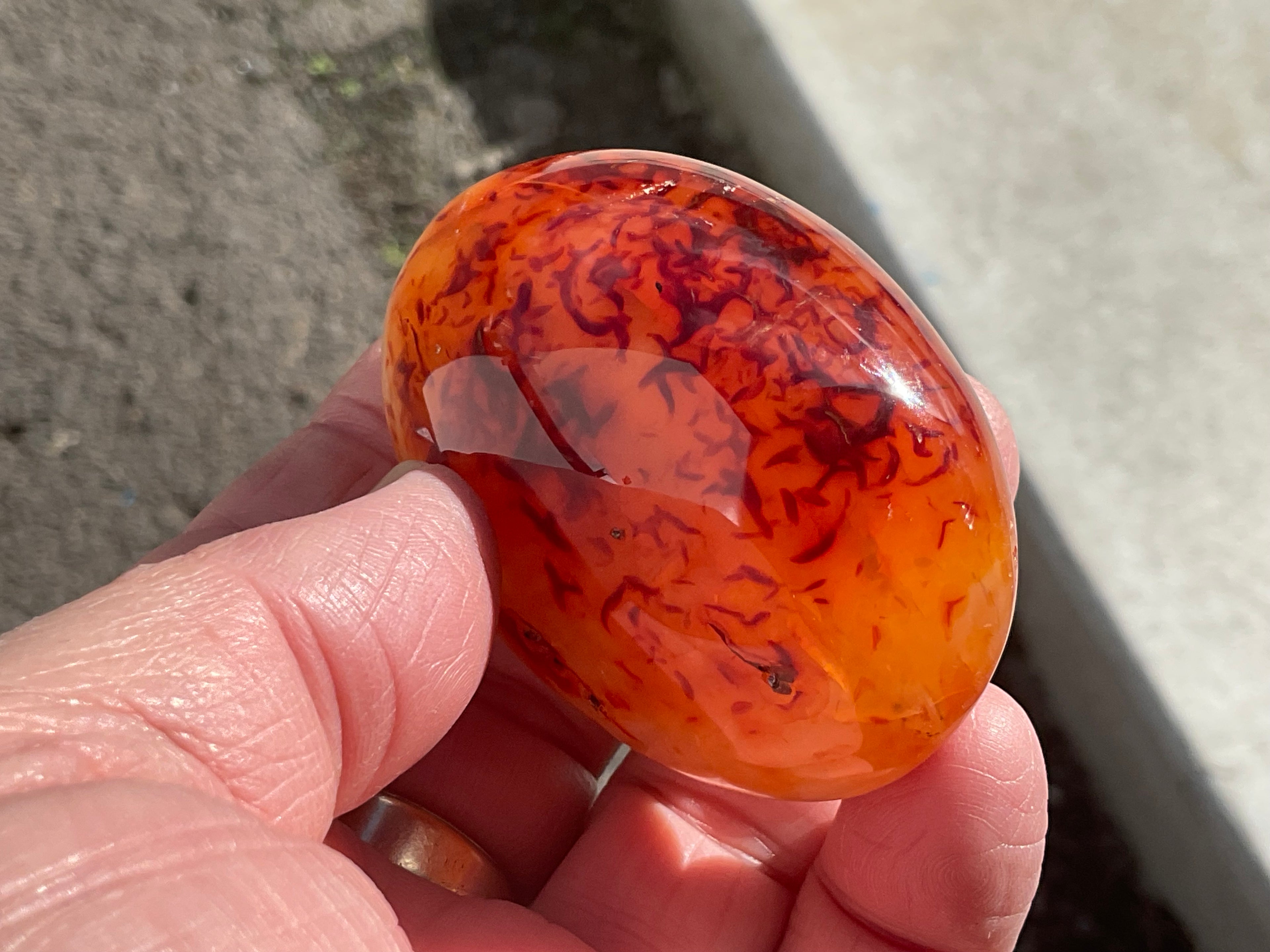 107g Carnelian Palmstone 8A