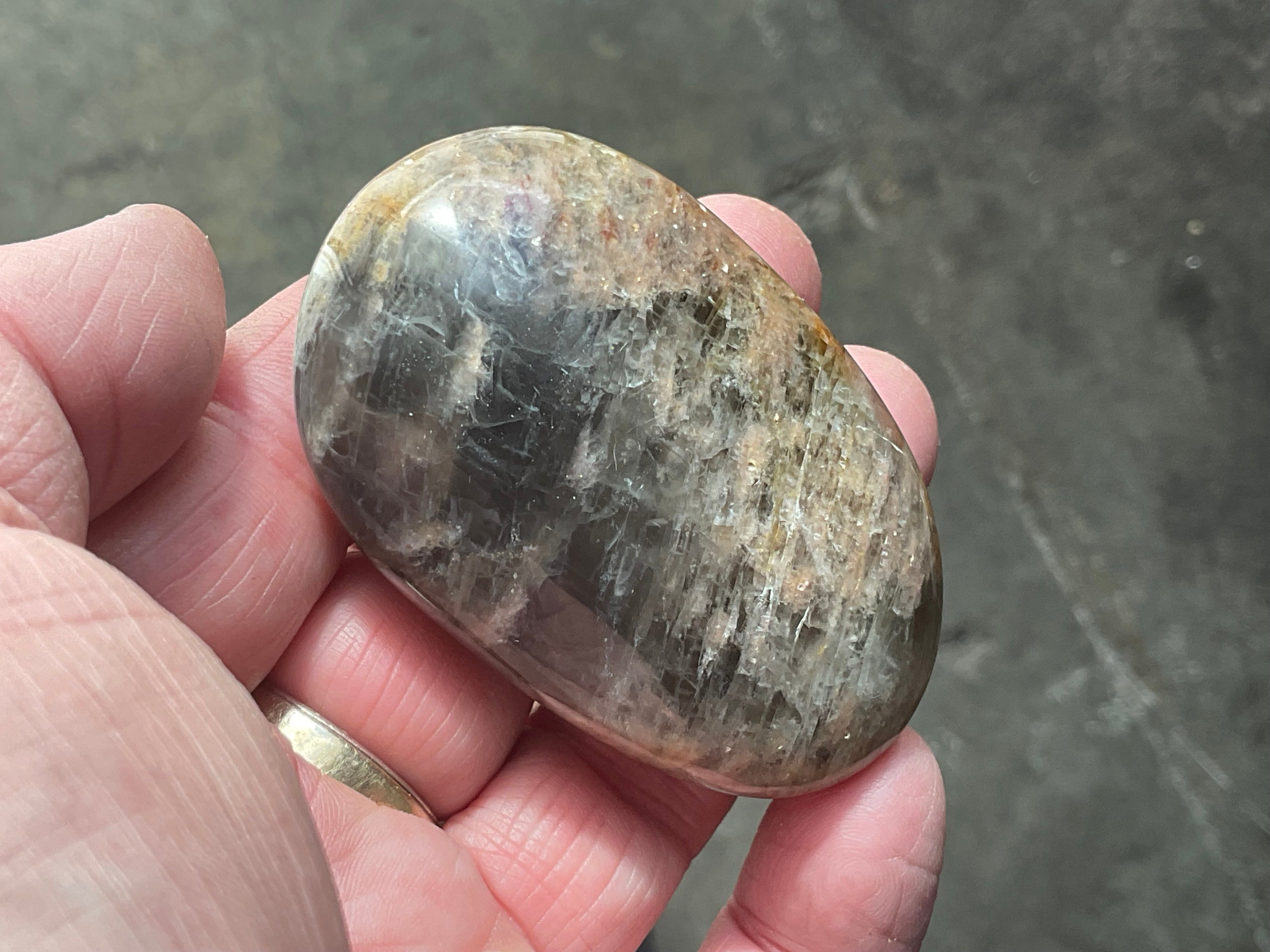 76g Black Moonstone Palmstone 4A