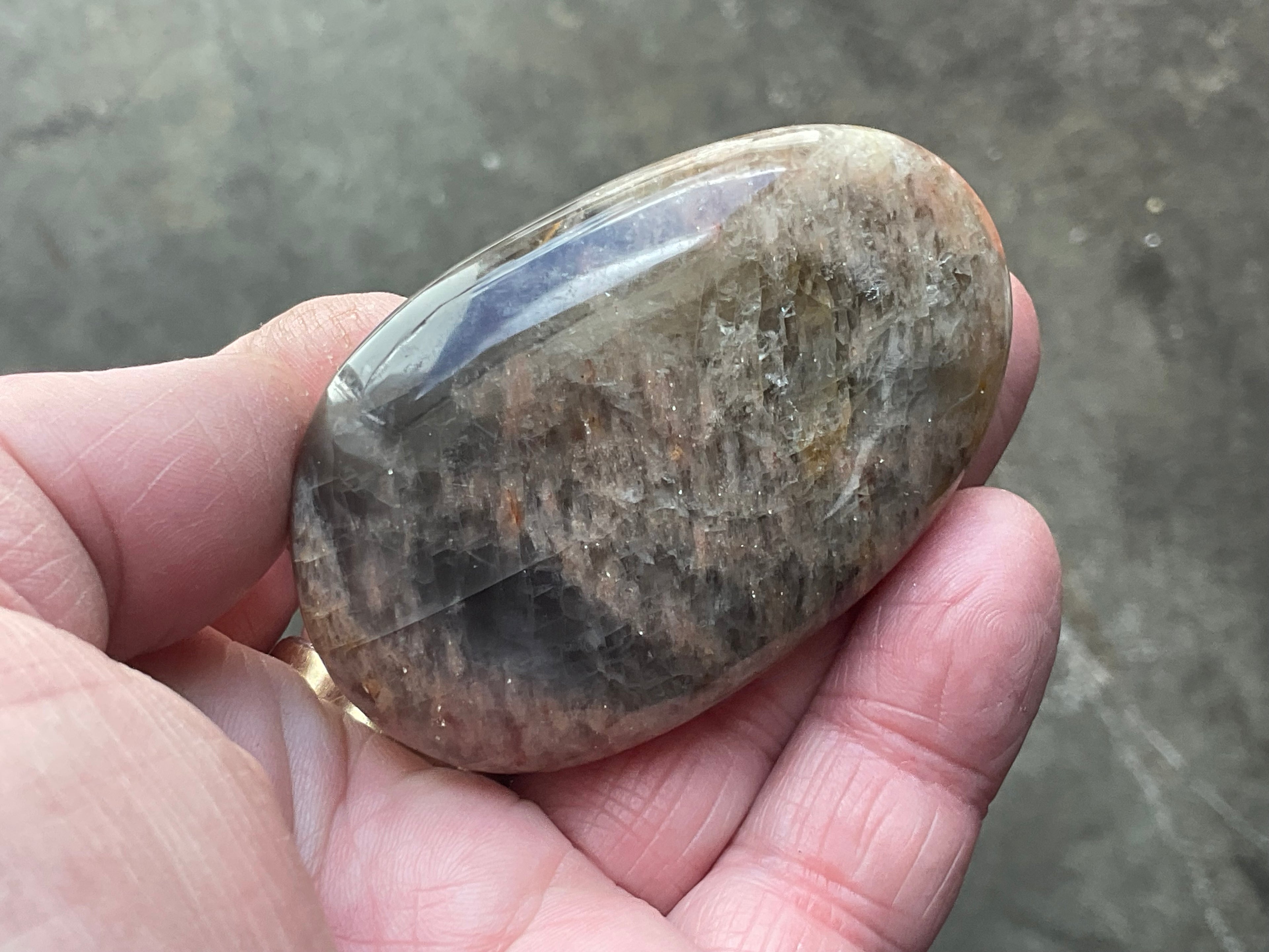 76g Black Moonstone Palmstone 4A