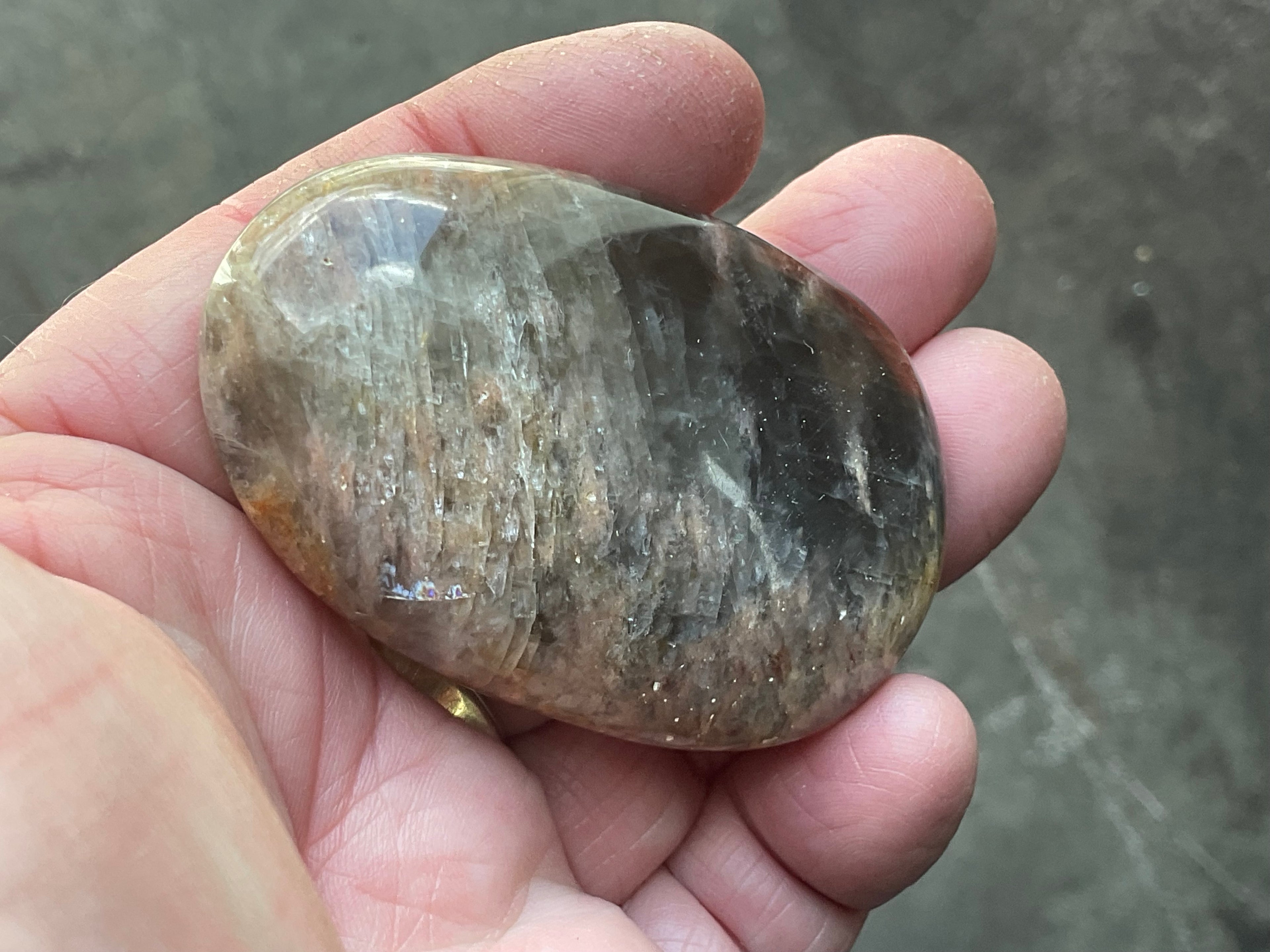 76g Black Moonstone Palmstone 4A