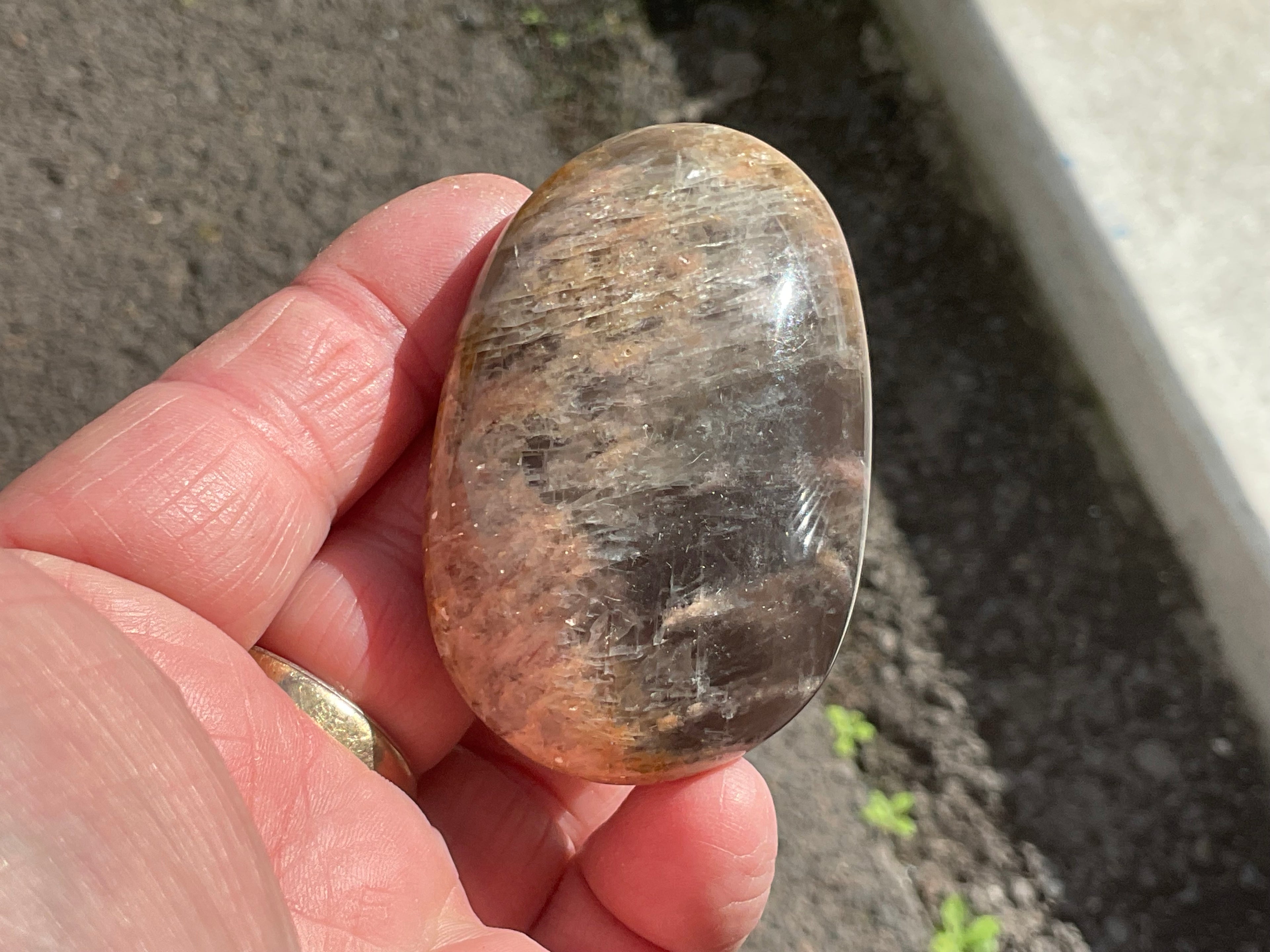 76g Black Moonstone Palmstone 4A