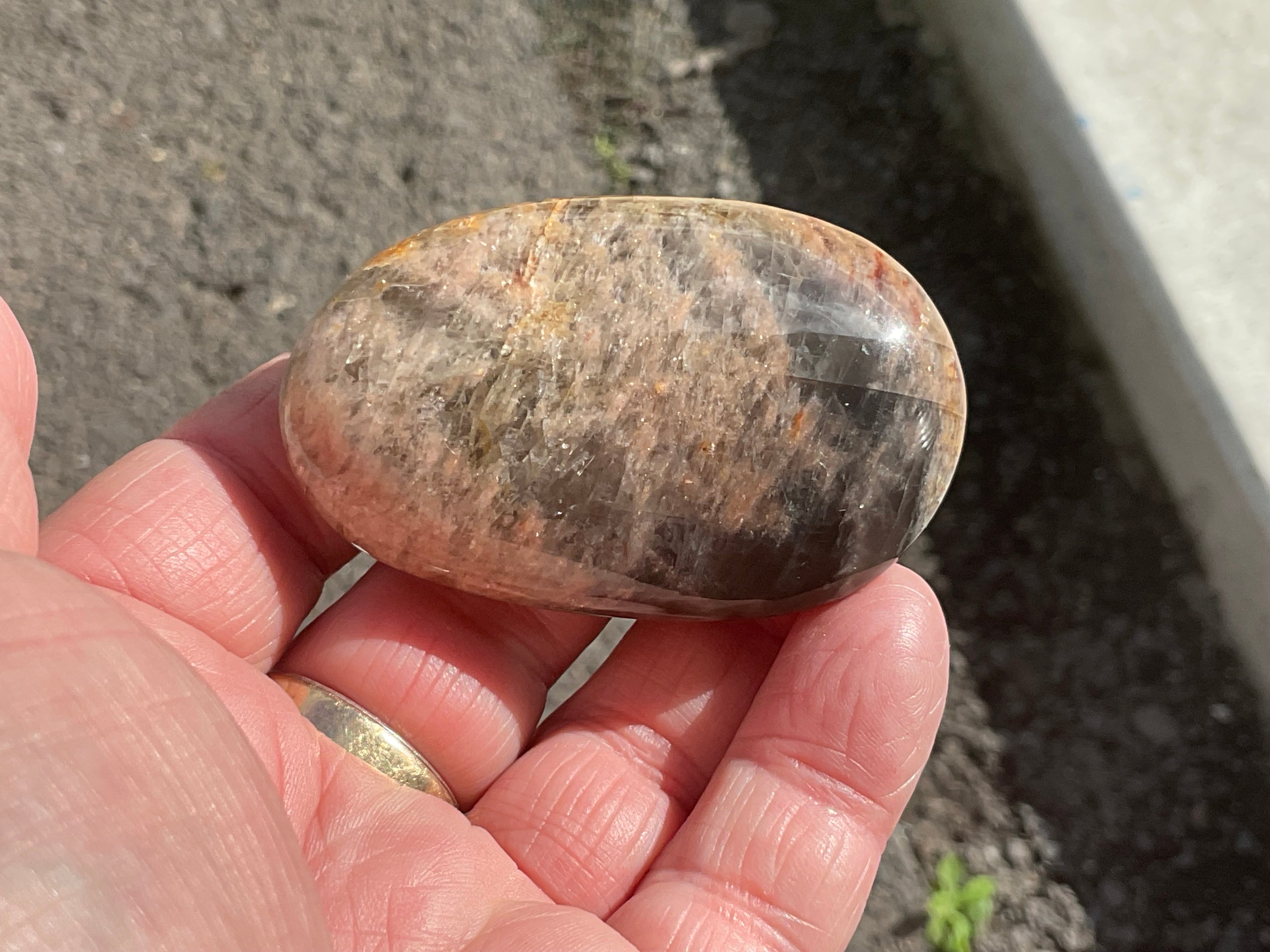 76g Black Moonstone Palmstone 4A