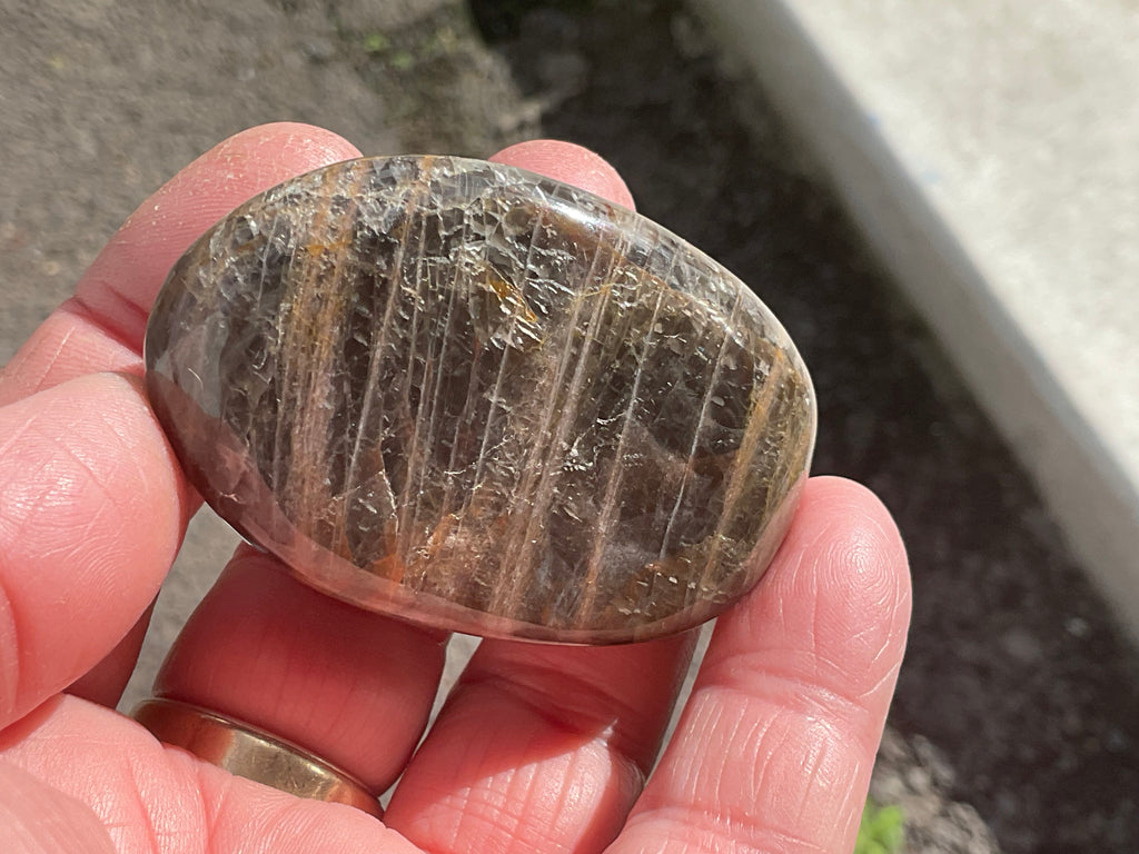 68g Black Moonstone Palmstone 4B