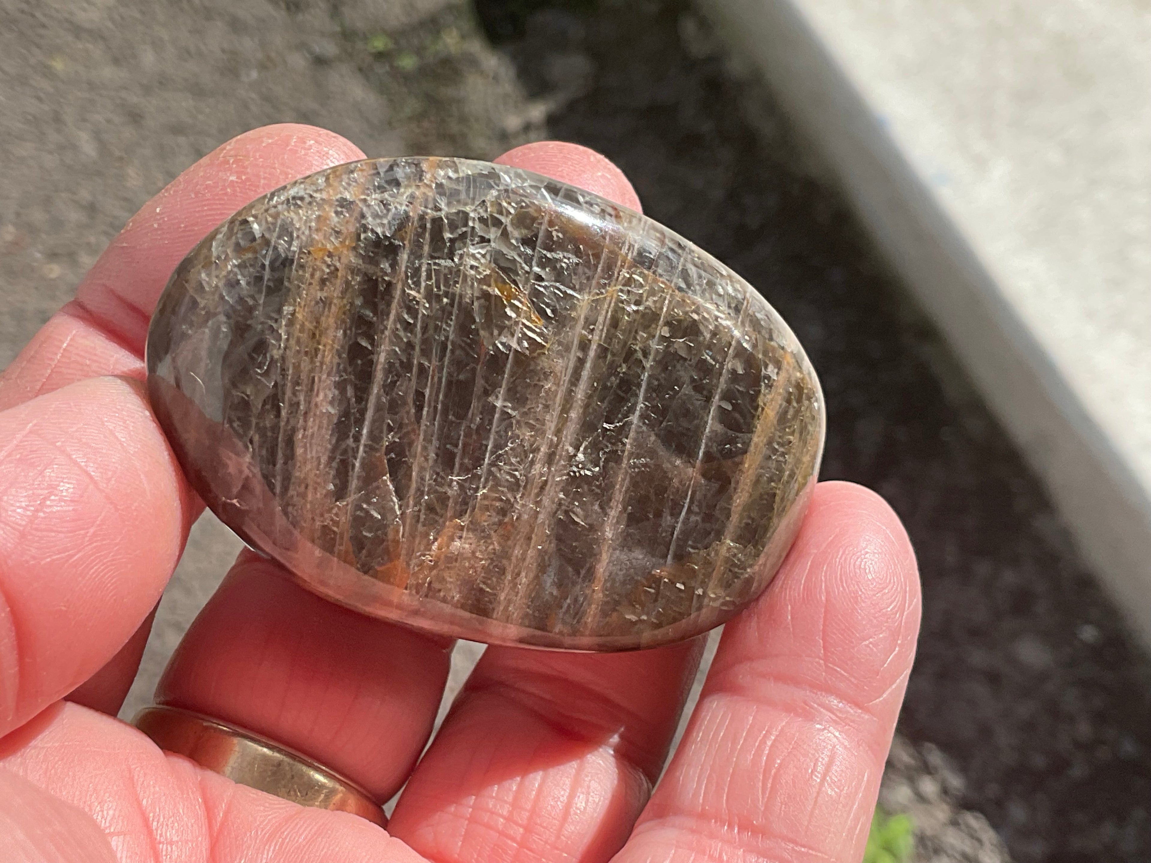 68g Black Moonstone Palmstone 4B