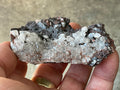 104g Diamond Calcite on Black Siderite with Red Hematite Specimen 7B