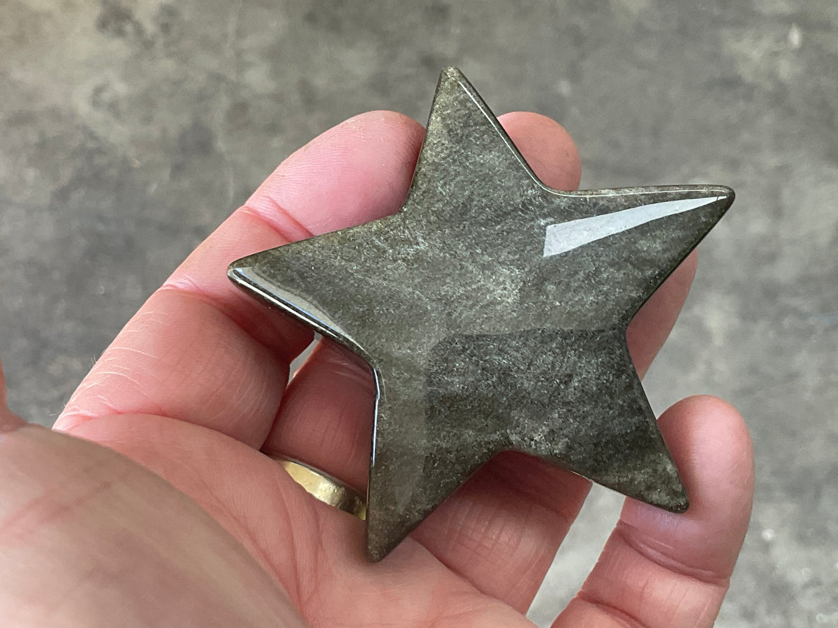 73g Gold Sheen Obsidian Star 2D
