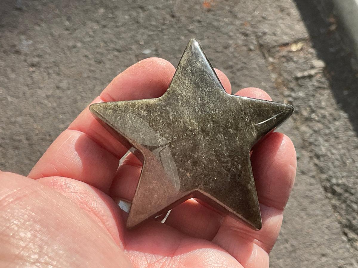 73g Gold Sheen Obsidian Star 2D