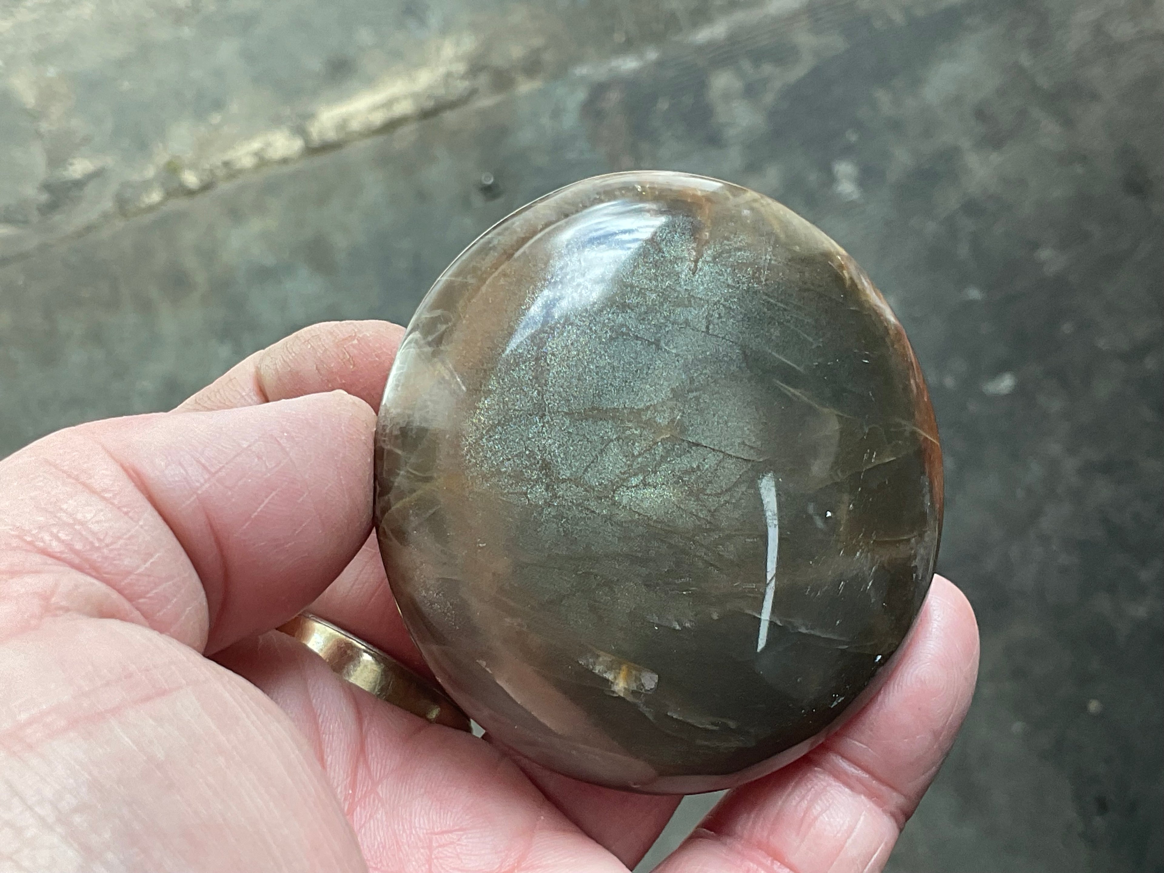 113g Black Moonstone Palmstone 1B